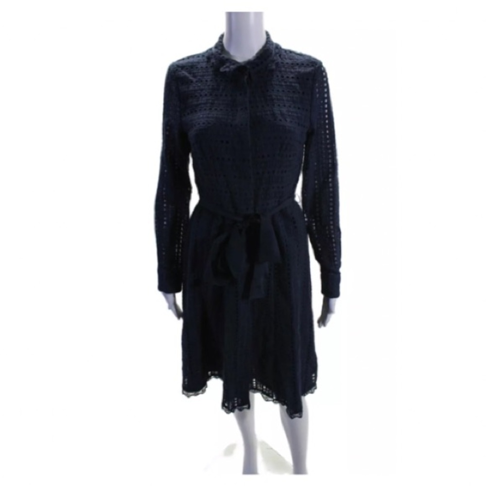 Boden Macie Lace Shirt Dress Eyelet Lace Navy sz.8